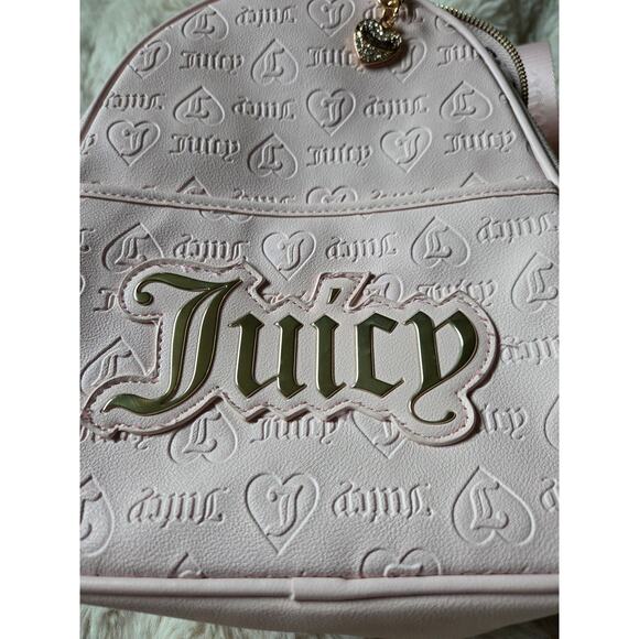 Juicy Couture Upgrade U Baby Pink Mini Backpack Purse Gold heart charm